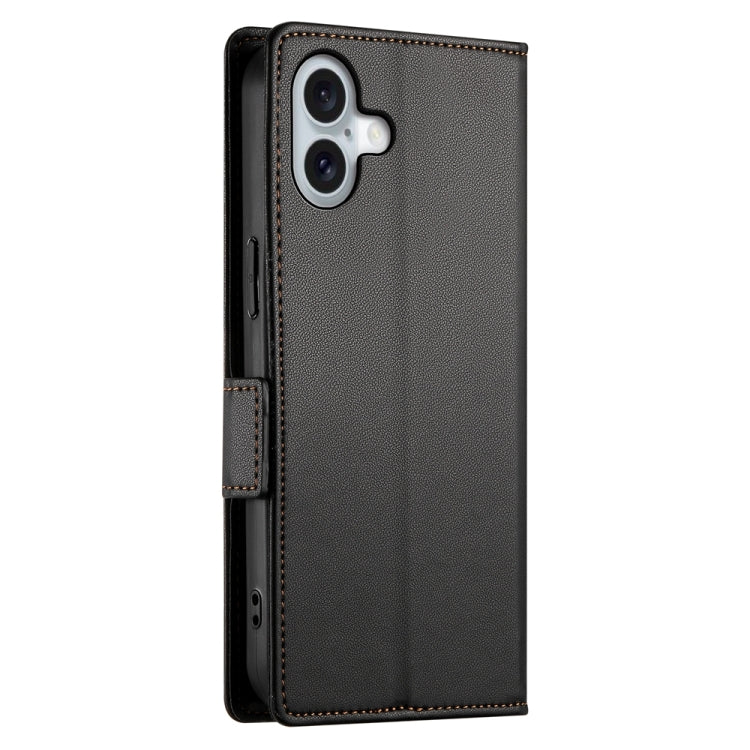 For iPhone 16 Plus Side Buckle Magnetic Frosted Leather Phone Case(Black) - iPhone 16 Plus Cases by buy2fix | Online Shopping UK | buy2fix