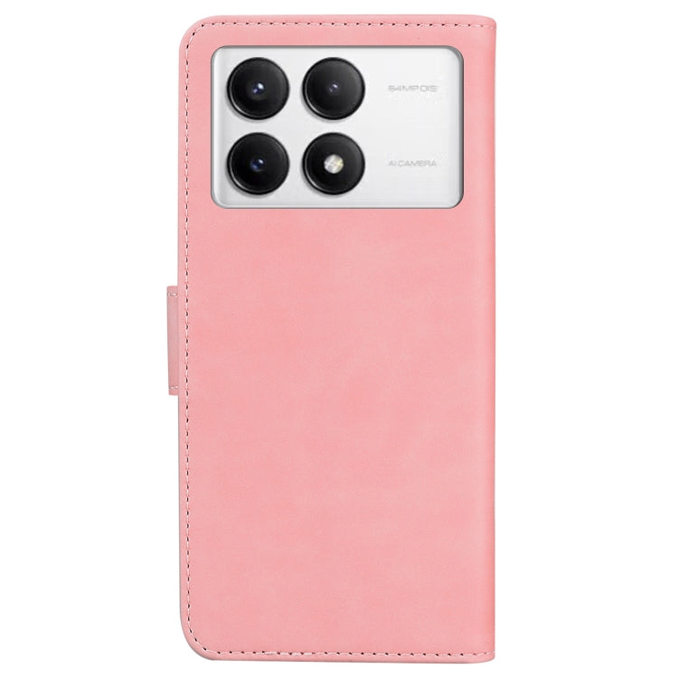 For Xiaomi Redmi K70 / K70 Pro Skin Feel Pure Color Flip Leather Phone Case(Pink) - K70 Cases by buy2fix | Online Shopping UK | buy2fix