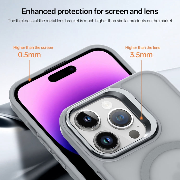 For iPhone 15 Pro Skin Feel Lens Holder Magsafe Phone Case(Transparent) - iPhone 15 Pro Cases by buy2fix | Online Shopping UK | buy2fix