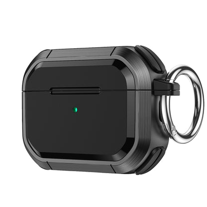 For AirPods Pro / Pro 2 Armor TPU + PC Earbuds Box Protective Case with Metal Buckle(Black) - For AirPods Pro 2 by buy2fix | Online Shopping UK | buy2fix