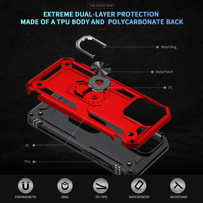 For iPhone 16 Pro Max Shockproof TPU Hybrid PC Phone Case with Holder(Red) - iPhone 16 Pro Max Cases by buy2fix | Online Shopping UK | buy2fix