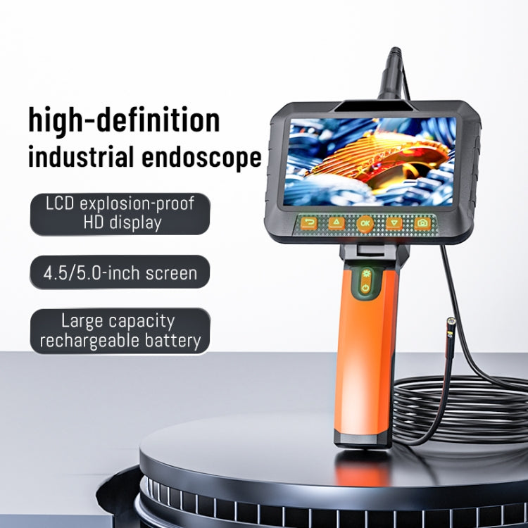 T27 5 inch IPS Color Screen 5.5mm Single Camera Handheld Hard Cable HD Industrial Endoscope, Length:10m(Orange Black) -  by buy2fix | Online Shopping UK | buy2fix