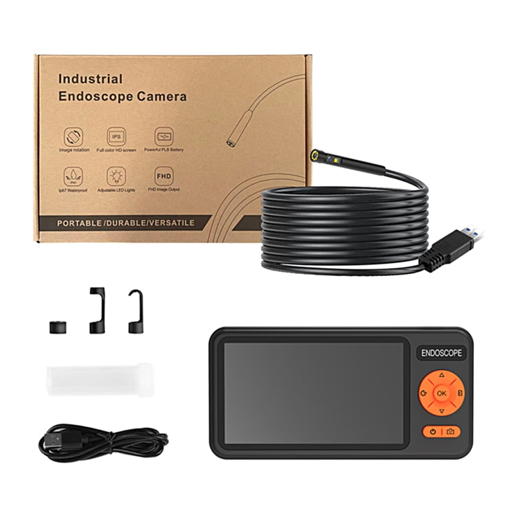 T29 5 inch IPS Screen 7.9mm Triple Lens IP67 Waterproof Industrial Endoscope With Bracket, Length:5m -  by buy2fix | Online Shopping UK | buy2fix