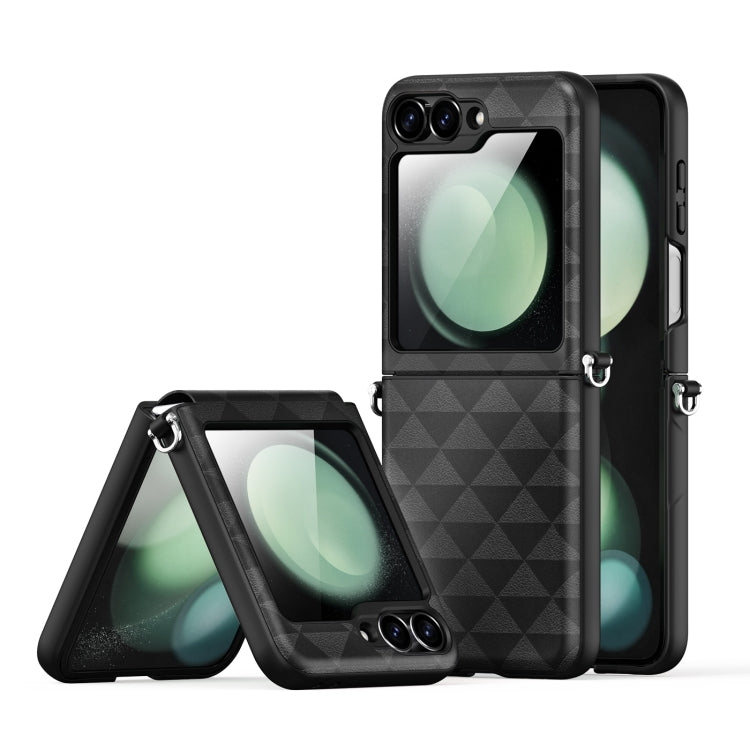 For Samsung Galaxy Z Flip6 5G DUX DUCIS Fitt Series TPU + PU Texture Full Cover Phone Case(Black) - Galaxy Z Flip6 5G Cases by DUX DUCIS | Online Shopping UK | buy2fix