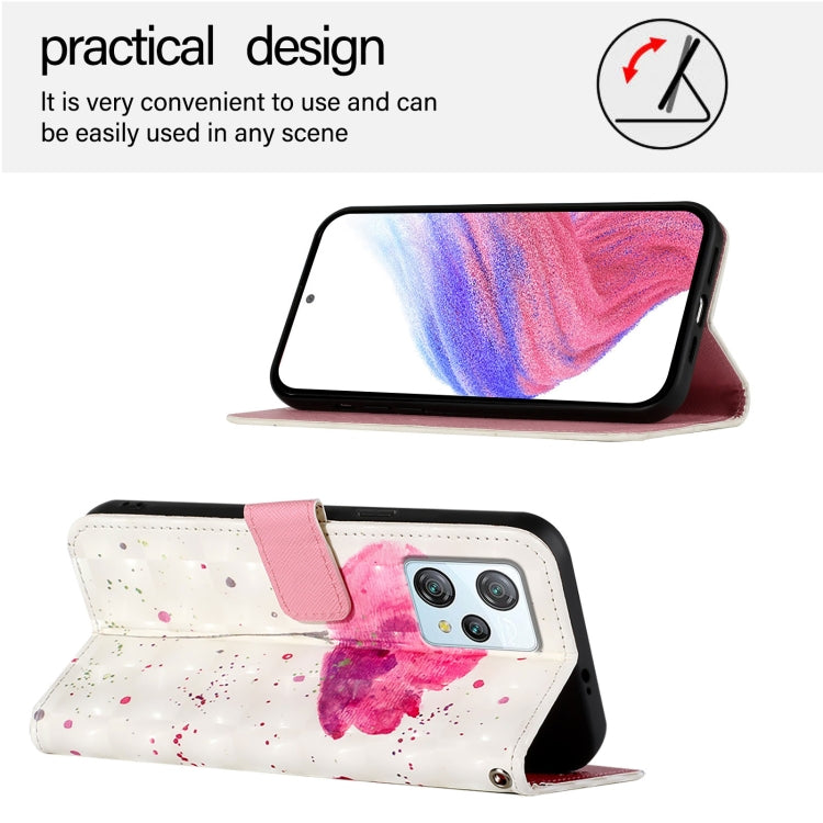 For Blackview A53 3D Painting Horizontal Flip Leather Phone Case(Flower) - More Brand by buy2fix | Online Shopping UK | buy2fix