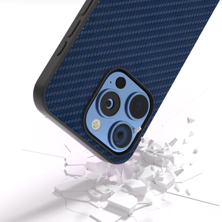 For iPhone 16 Pro Carbon Fiber Texture Protective Phone Case(Dark Blue) - iPhone 16 Pro Cases by buy2fix | Online Shopping UK | buy2fix