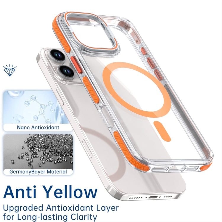 For iPhone 15 Pro Max Dual-Color Clear Acrylic Hybrid TPU Lens Flip Holder MagSafe Phone Case(Blue) - iPhone 15 Pro Max Cases by buy2fix | Online Shopping UK | buy2fix