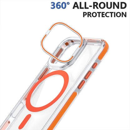 For iPhone 16 Pro Max Dual-Color Clear Acrylic Hybrid TPU Lens Flip Holder MagSafe Phone Case(White) - iPhone 16 Pro Max Cases by buy2fix | Online Shopping UK | buy2fix