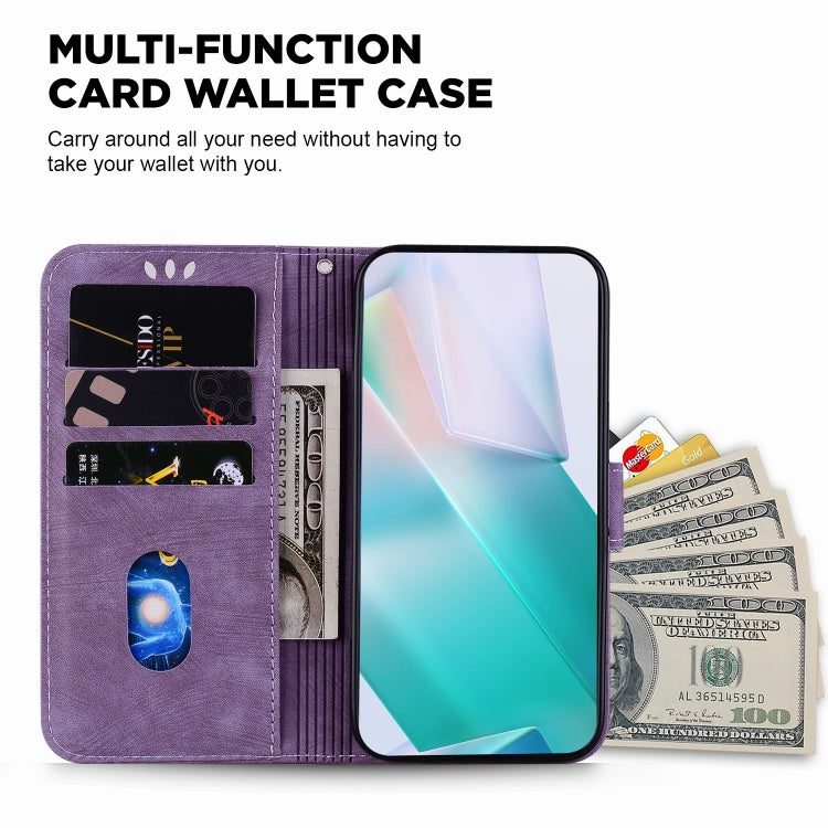 For Redmi K70 / K70 Pro Little Tiger Embossed Leather Phone Case(Purple) - K70 Cases by buy2fix | Online Shopping UK | buy2fix