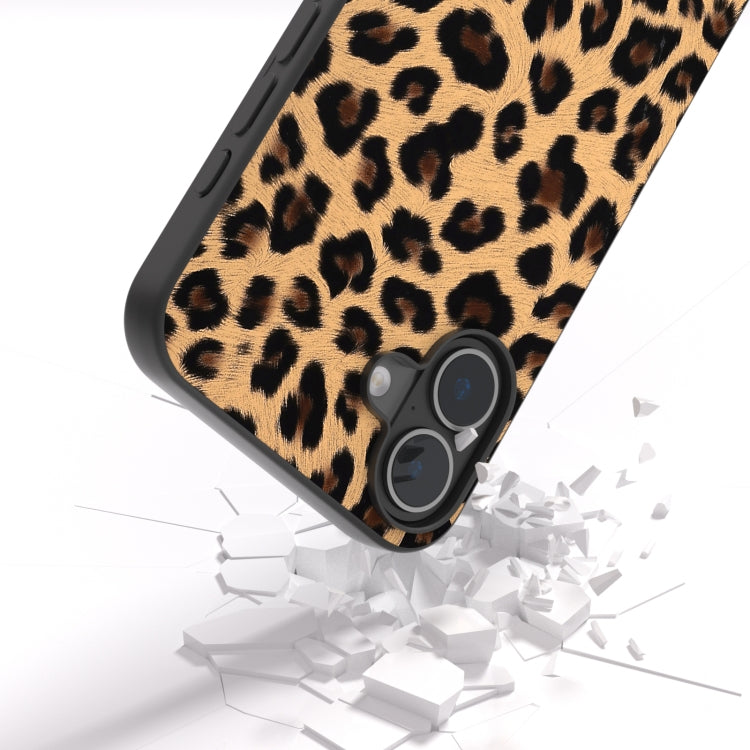 For iPhone 16 Plus Black Frame Leopard Phone Case(Leopard Print) - iPhone 16 Plus Cases by buy2fix | Online Shopping UK | buy2fix