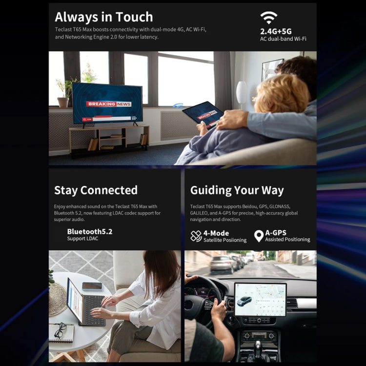 Teclast T65 Max Tablet PC 13 inch, 8GB+256GB,  Android 14 MediaTek Helio G99 Octa Core, 4G LTE Dual SIM - TECLAST by TECLAST | Online Shopping UK | buy2fix