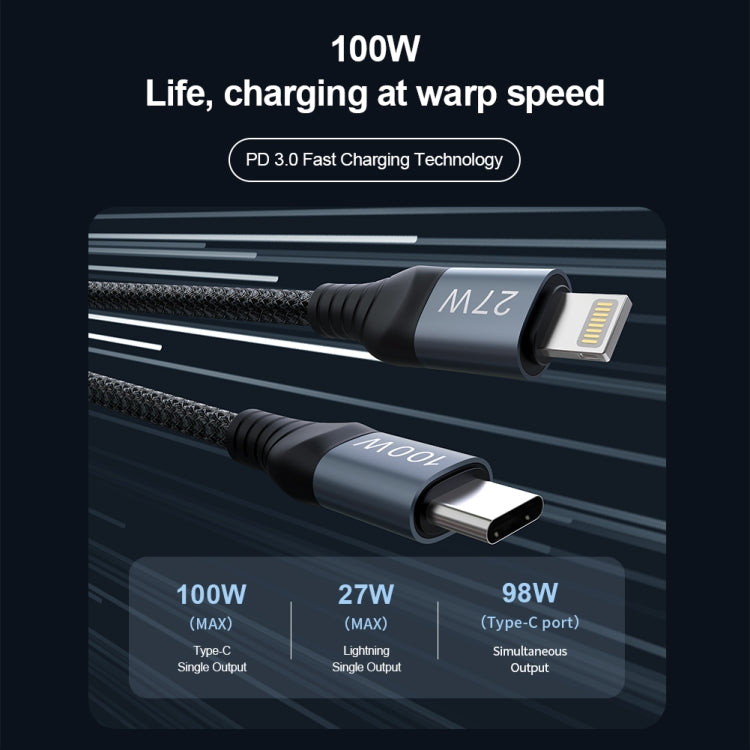 NILLKIN PD3.0 100W/27W USB-C / Type-C to USB-C / Type-C + 8 Pin Dual Power Fast Charging Data Cable, Length: 1.5m - 2 in 1 Cable by NILLKIN | Online Shopping UK | buy2fix