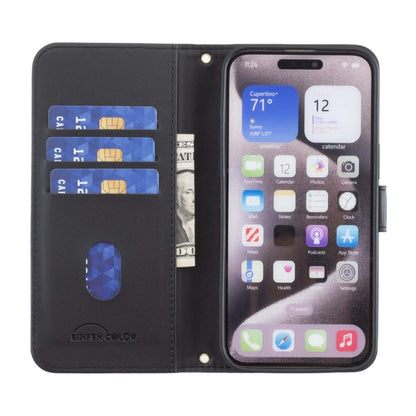 For iPhone 16 Pro Max Square Texture Leather Phone Case(Black) - iPhone 16 Pro Max Cases by buy2fix | Online Shopping UK | buy2fix