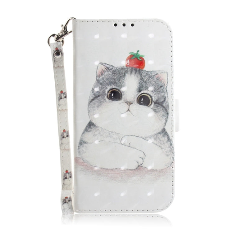 For Samsung Galaxy S25 5G 3D Colored Horizontal Flip Leather Phone Case(Cute Cat) - Galaxy S25 5G Cases by buy2fix | Online Shopping UK | buy2fix