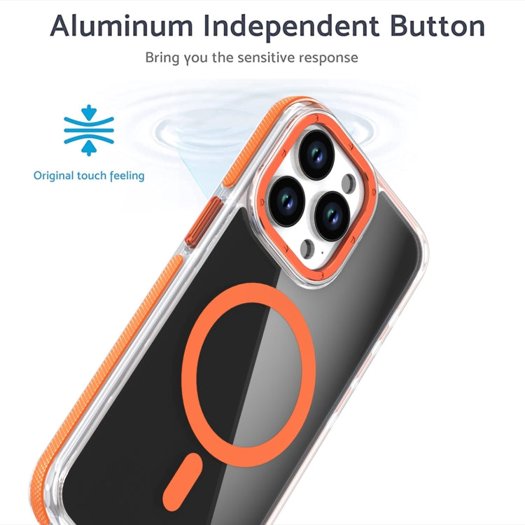 For iPhone 16 Pro Max Magsafe Dual-Color Transparent Black Full Coverage Phone Case(Orange) - iPhone 16 Pro Max Cases by buy2fix | Online Shopping UK | buy2fix