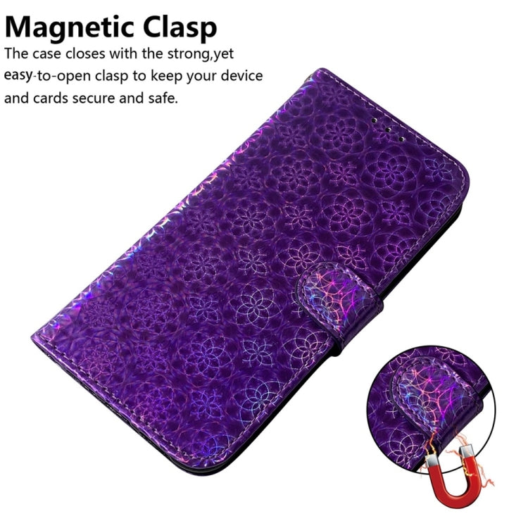 For Samsung Galaxy S25 5G Colorful Magnetic Buckle Leather Phone Case(Purple) - Galaxy S25 5G Cases by buy2fix | Online Shopping UK | buy2fix