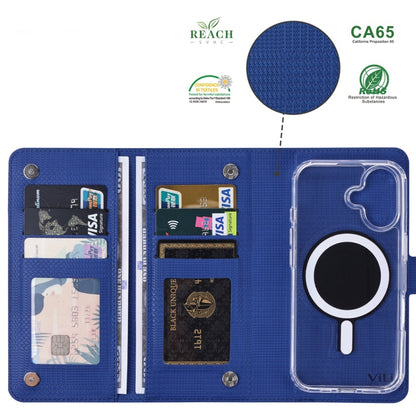 For iPhone 15 Plus ViLi GHA-C Series RFID MagSafe Magnetic Flip Leather Phone Case(Blue) - iPhone 15 Plus Cases by ViLi | Online Shopping UK | buy2fix