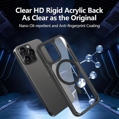 For iPhone 12 Pro MagSafe Acrylic Hybrid TPU Phone Case(Black) - iPhone 12 / 12 Pro Cases by buy2fix | Online Shopping UK | buy2fix