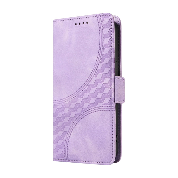 For OnePlus 13 Embossed Rhombus Starry Leather Phone Case(Purple) - OnePlus Cases by buy2fix | Online Shopping UK | buy2fix