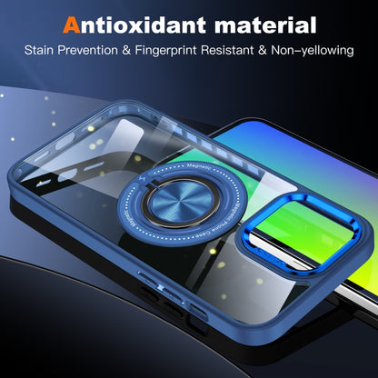 For iPhone 16 Pro Max Magnetic Rotating Ring Holder Phone Case(Dark Blue) - iPhone 16 Pro Max Cases by buy2fix | Online Shopping UK | buy2fix