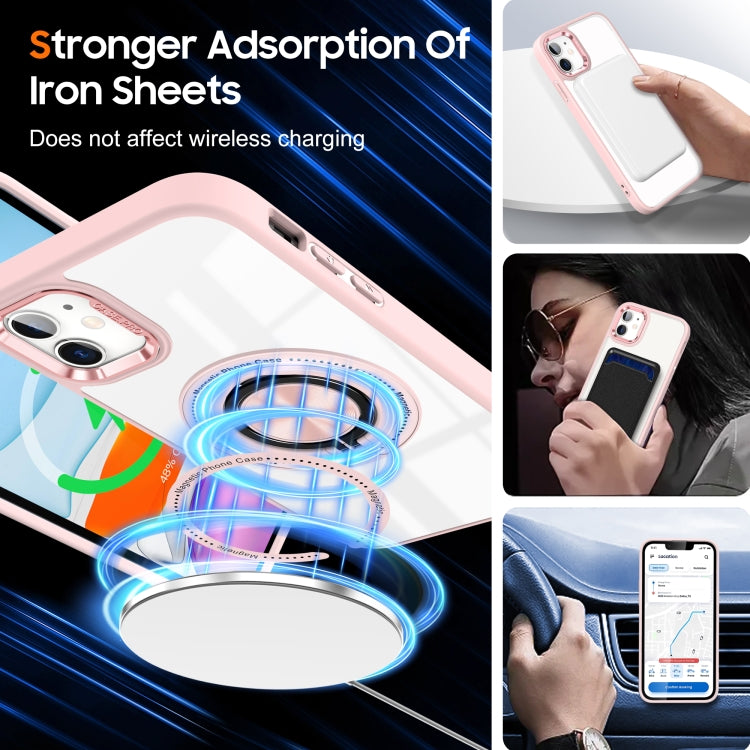 For iPhone 16 Magnetic Rotating Ring Holder Phone Case(Pink) - iPhone 16 Cases by buy2fix | Online Shopping UK | buy2fix