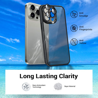 For iPhone 15 Pro Max Colorful Armor Lens Film Translucent Phone Case(Grey) - iPhone 15 Pro Max Cases by buy2fix | Online Shopping UK | buy2fix