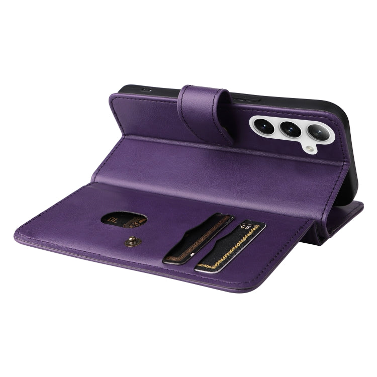 For Samsung Galaxy S25 / S24 5G Multi-Function Wallet 10 Card Slots Leather Phone Case(Violet) - Galaxy S25 5G Cases by buy2fix | Online Shopping UK | buy2fix