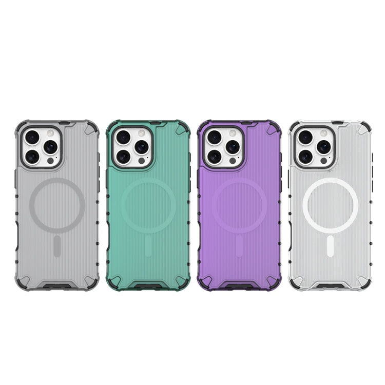 For iPhone 14 Pro Grating Airbag Shockproof MagSafe Frosted Phone Case(Transparent) - iPhone 14 Pro Cases by buy2fix | Online Shopping UK | buy2fix