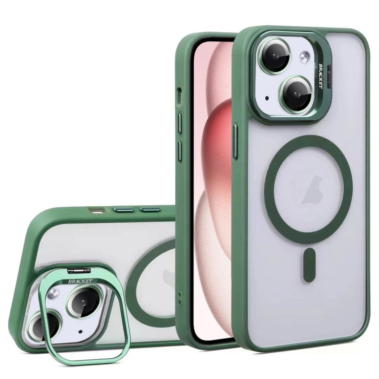 For iPhone 15 Plus U1 Invisible Lens Holder Acrylic + TPU MagSafe Magnetic Phone Case(Green) - iPhone 15 Plus Cases by buy2fix | Online Shopping UK | buy2fix