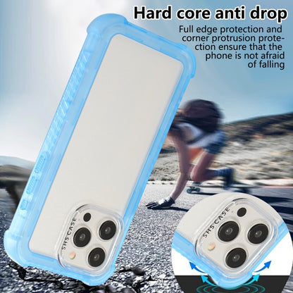 For iPhone 16 Plus Transparent Matte TPU Hybrid PC 3-in-1 Phone Case(Blue) - iPhone 16 Plus Cases by buy2fix | Online Shopping UK | buy2fix