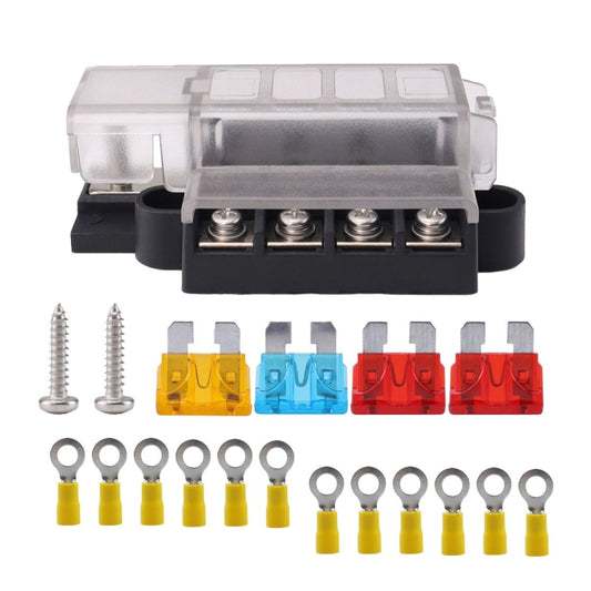 4 Way Fuse Block with 16pcs Terminals - Fuse by buy2fix | Online Shopping UK | buy2fix