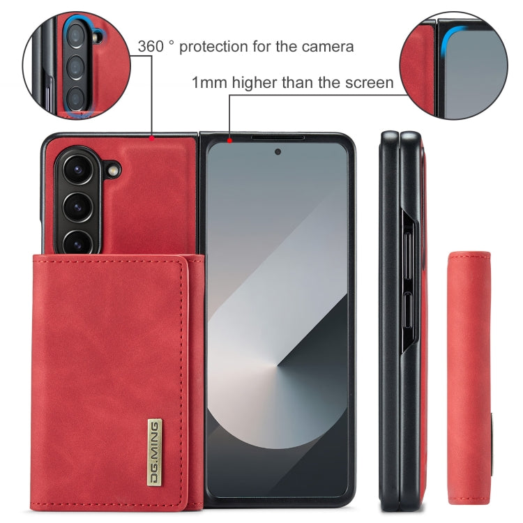 For Samsung Galaxy Z Fold6 DG.MING M1 Series 3-Fold Multi Card Wallet + Magnetic Phone Case(Red) - Galaxy Z Fold6 5G Cases by DG.MING | Online Shopping UK | buy2fix