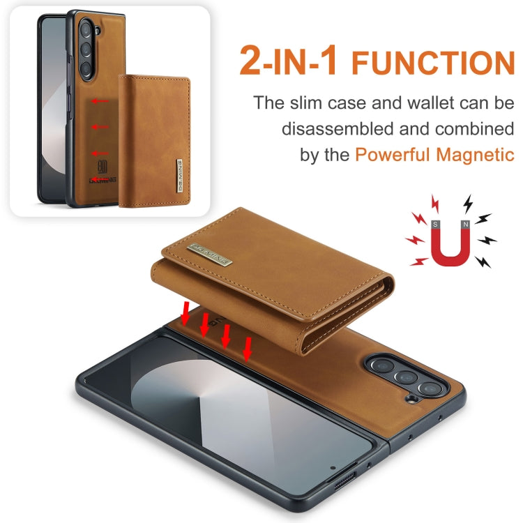 For Samsung Galaxy Z Fold6 DG.MING M1 Series 3-Fold Multi Card Wallet + Magnetic Phone Case(Brown) - Galaxy Z Fold6 5G Cases by DG.MING | Online Shopping UK | buy2fix