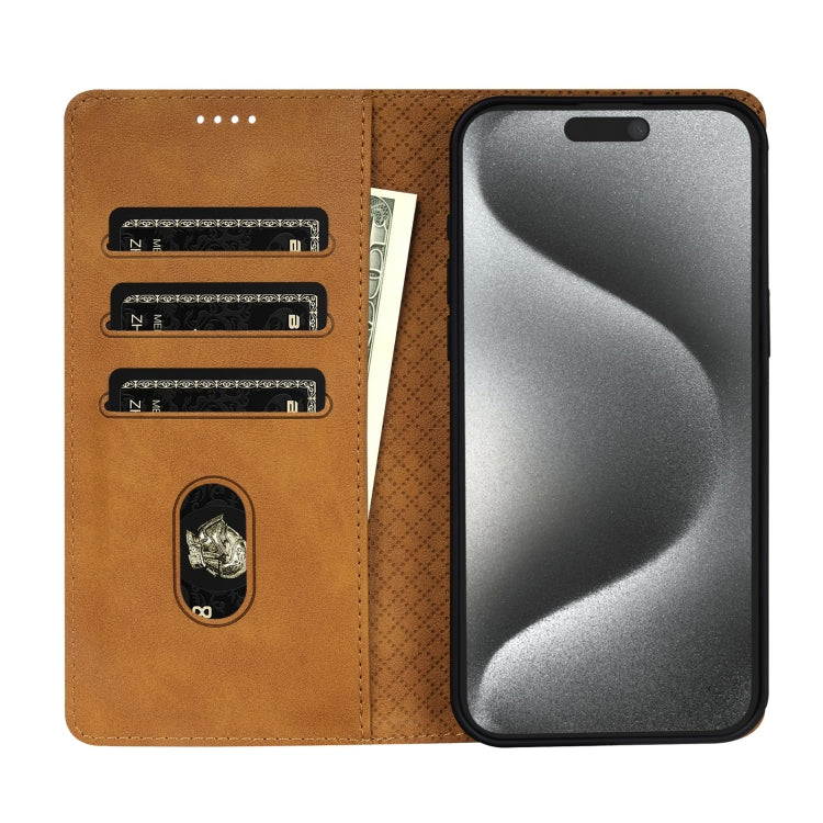 For iPhone 16 Pro N.BEKUS CSJ-P1 Solid Color Leather Phone Case(Brown) - iPhone 16 Pro Cases by N.BEKUS | Online Shopping UK | buy2fix