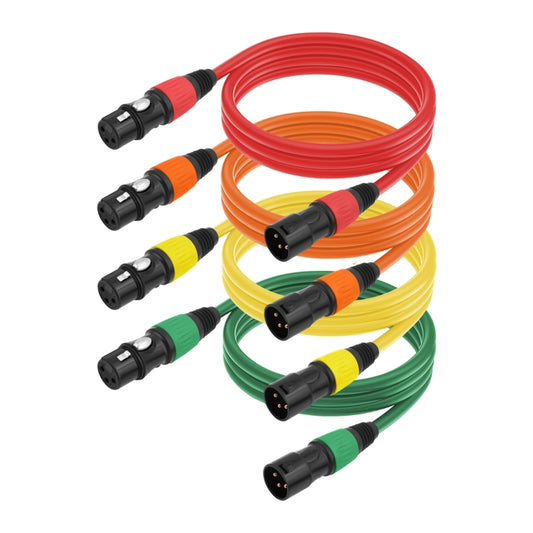 4 Color / Set JC1015 XLR 3pin Male to Female Audio Cable, Length:1.8m - Microphone Audio Cable & Connector by buy2fix | Online Shopping UK | buy2fix