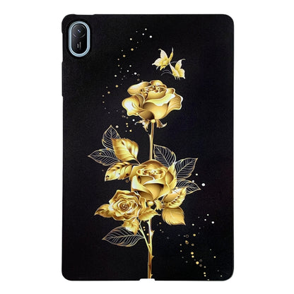 For Huawei MatePad SE 11 2024 Color Painting Pattern Smart Tablet TPU Case(Golden Rose) - Huawei by buy2fix | Online Shopping UK | buy2fix