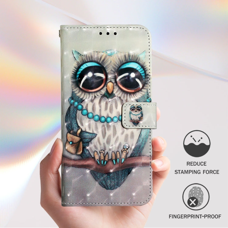 For Redmi K70 Ultra 5G Global 3D Painting Horizontal Flip Leather Phone Case(Grey Owl) - Xiaomi Cases by buy2fix | Online Shopping UK | buy2fix