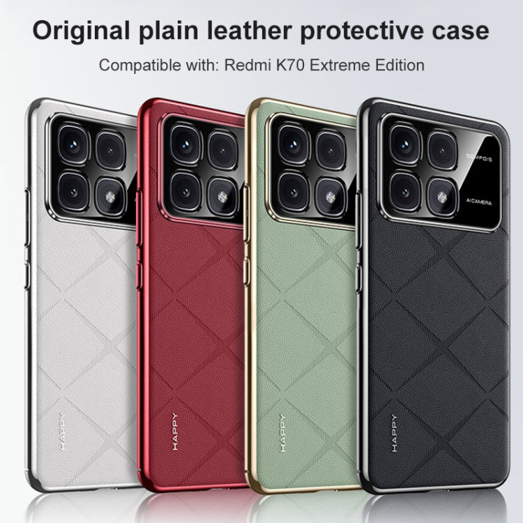 For Redmi K70 / K70 Pro Plain Leather PC Phone Case(White) - K70 Pro Cases by buy2fix | Online Shopping UK | buy2fix