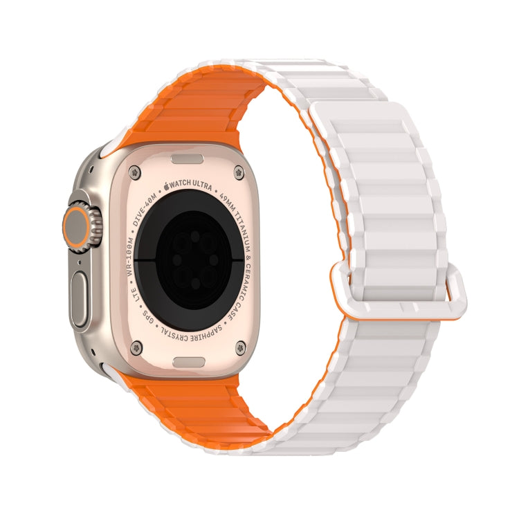 For Apple Watch SE 44mm DUX DUCIS KJ Series Magnetic Buckle Silicone Watch Band(Starlight Orange) - Watch Bands by DUX DUCIS | Online Shopping UK | buy2fix