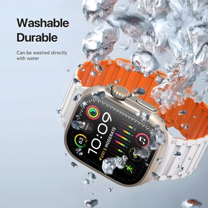 For Apple Watch Series 4 44mm DUX DUCIS KJ Series Magnetic Buckle Silicone Watch Band(Starlight Orange) - Watch Bands by DUX DUCIS | Online Shopping UK | buy2fix