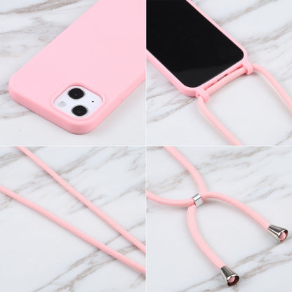 For iPhone 16 Candy Colors TPU Protective Phone Case with Lanyard(Pink) - iPhone 16 Cases by buy2fix | Online Shopping UK | buy2fix