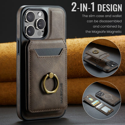 For iPhone 15 DG.MING K1 MagSafe Detachable Wallet RFID Back Cover Phone Case(Coffee) - iPhone 15 Cases by DG.MING | Online Shopping UK | buy2fix