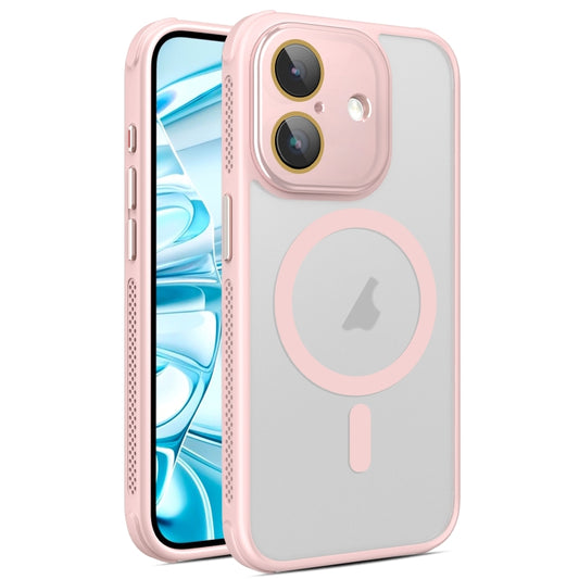 For iPhone 16 Plus Side Cooling Skin Feel Frosted MagSafe Magnetic Phone Case(Pink) - iPhone 16 Plus Cases by buy2fix | Online Shopping UK | buy2fix