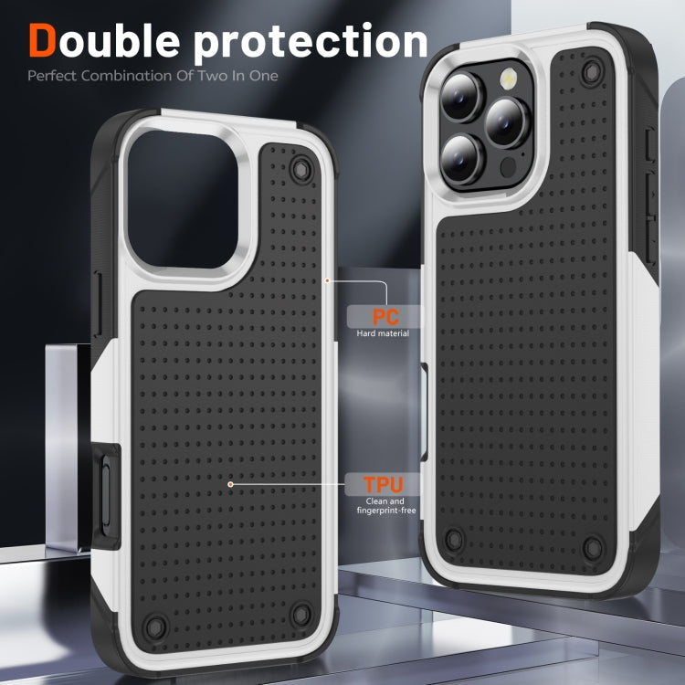 For iPhone 16 Pro PC + TPU Shockproof Protective Phone Case(White+Black) - iPhone 16 Pro Cases by buy2fix | Online Shopping UK | buy2fix