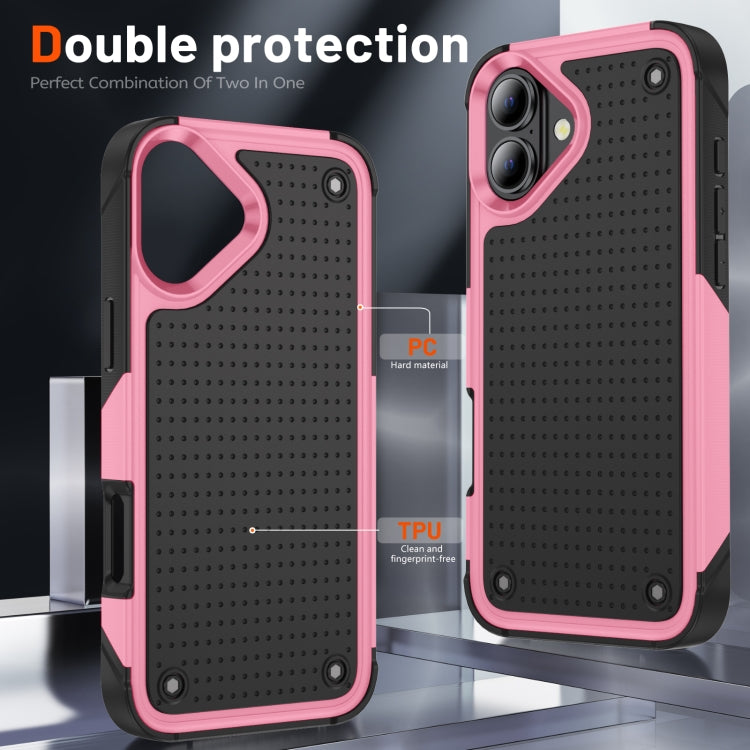 For iPhone 16 Plus PC + TPU Shockproof Protective Phone Case(Pink+Black) - iPhone 16 Plus Cases by buy2fix | Online Shopping UK | buy2fix