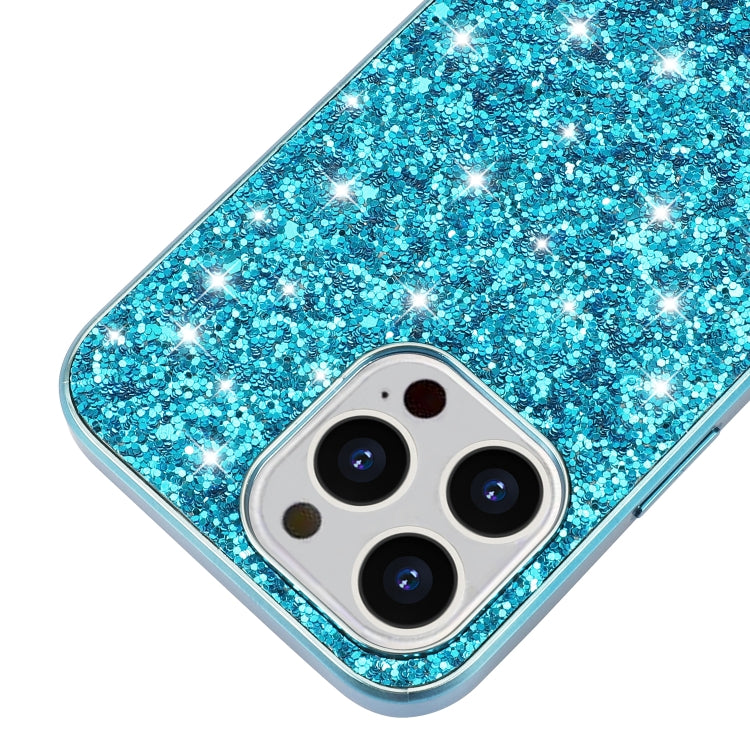 For iPhone 16 Pro Max Glitter Powder Shockproof TPU Phone Case(Blue) - iPhone 16 Pro Max Cases by buy2fix | Online Shopping UK | buy2fix