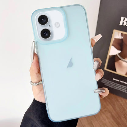 For iPhone 16 Plus Frosted Translucent TPU Full Coverage Phone Case(Light Blue) - iPhone 16 Plus Cases by buy2fix | Online Shopping UK | buy2fix