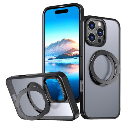 For iPhone 16 Pro Wing Series MagSafe Magnetic Ring Holder Phone Case(Black) - iPhone 16 Pro Cases by buy2fix | Online Shopping UK | buy2fix