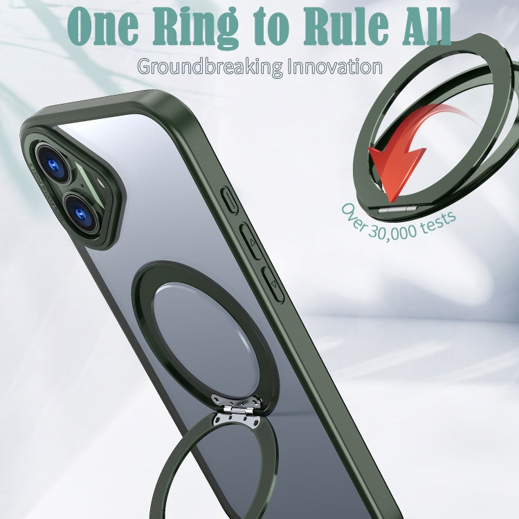 For iPhone 16 Wing Series MagSafe Magnetic Ring Holder Phone Case(Green) - iPhone 16 Cases by buy2fix | Online Shopping UK | buy2fix