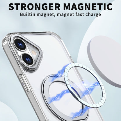 For iPhone 16 Wing Series MagSafe Magnetic Ring Holder Phone Case(Transparent) - iPhone 16 Cases by buy2fix | Online Shopping UK | buy2fix